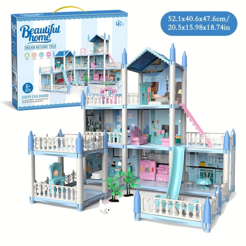 Girls Doll House Villa Toy Set