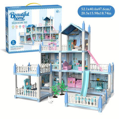 Girls Doll House Villa Toy Set