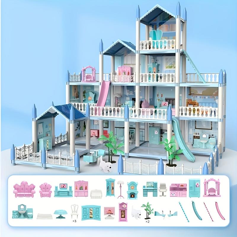 Girls Doll House Villa Toy Set