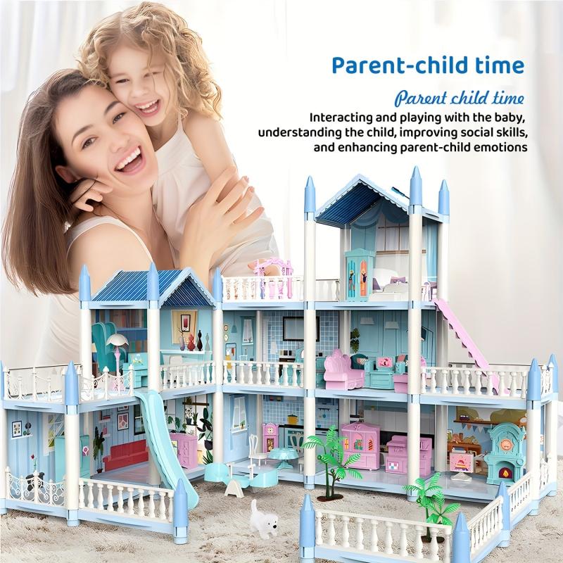 Girls Doll House Villa Toy Set