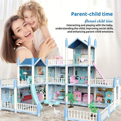 Girls Doll House Villa Toy Set