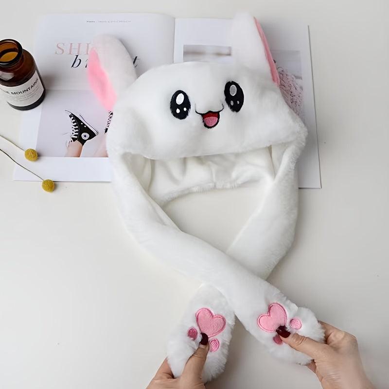 LED Glowing Plush Moving Rabbit Hat Funny Bunny Cap Cosplay Party Holiday Hat