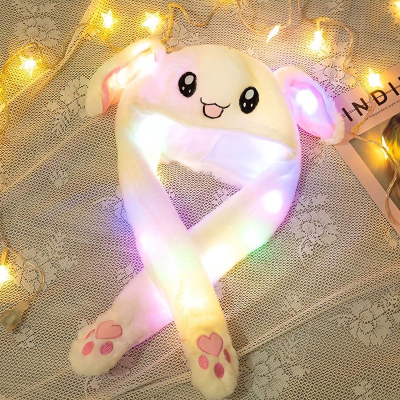 LED Glowing Plush Moving Rabbit Hat Funny Bunny Cap Cosplay Party Holiday Hat