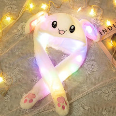 LED Glowing Plush Moving Rabbit Hat Funny Bunny Cap Cosplay Party Holiday Hat