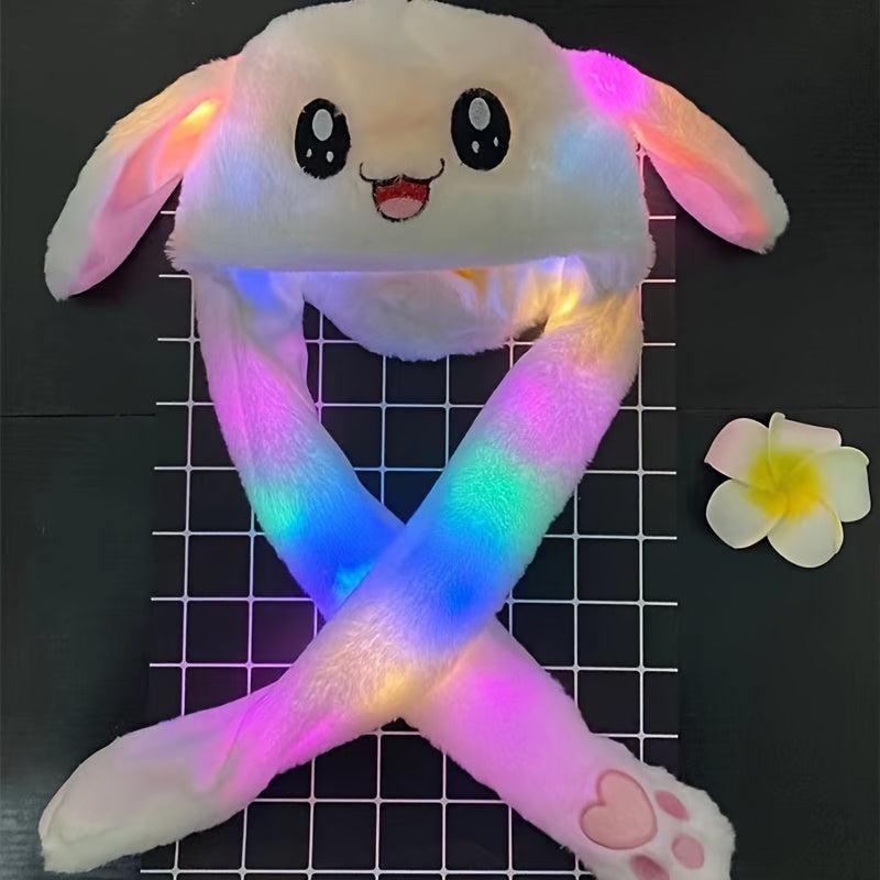 LED Glowing Plush Moving Rabbit Hat Funny Bunny Cap Cosplay Party Holiday Hat