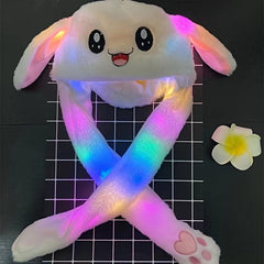 LED Glowing Plush Moving Rabbit Hat Funny Bunny Cap Cosplay Party Holiday Hat
