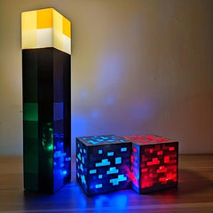 Brown Stone Torch Light Toy USB Rechargeable Decor