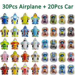 50pcs Pull Back Car Pull Back Plane Random Pull Back Automatic Running Car