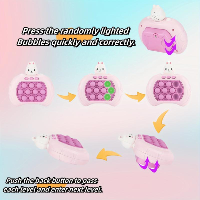 Rabbit Pop Fidget Game Quick Push Bubble Toy Pop It Pro Light Up Game