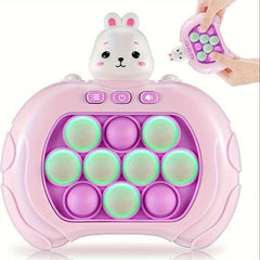 Rabbit Pop Fidget Game Quick Push Bubble Toy Pop It Pro Light Up Game