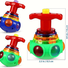LED Music Rotating Gyro Decompression Toy Christmas Gift