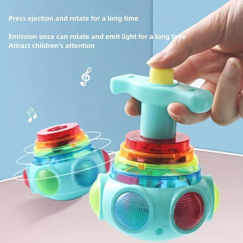LED Music Rotating Gyro Decompression Toy Christmas Gift