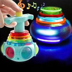 LED Music Rotating Gyro Decompression Toy Christmas Gift