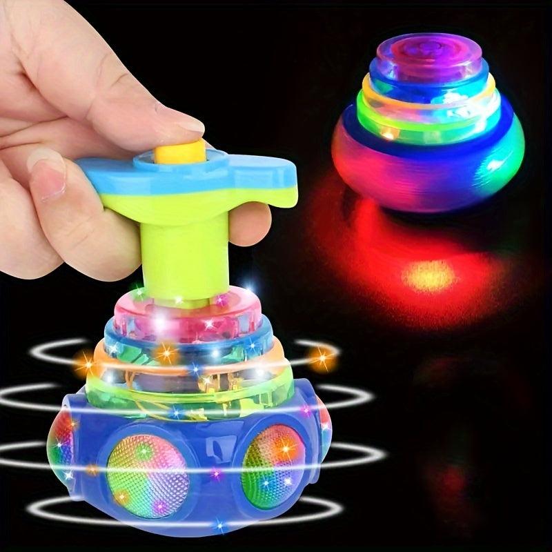 LED Music Rotating Gyro Decompression Toy Christmas Gift