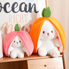 7-inch Strawberry Rabbit Transforming Plush Toy