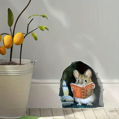 3D Mouse Hole Sticker for Fun Desk Decor