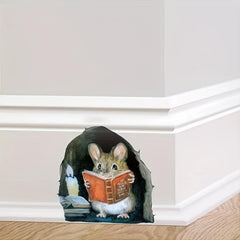 3D Mouse Hole Sticker for Fun Desk Decor