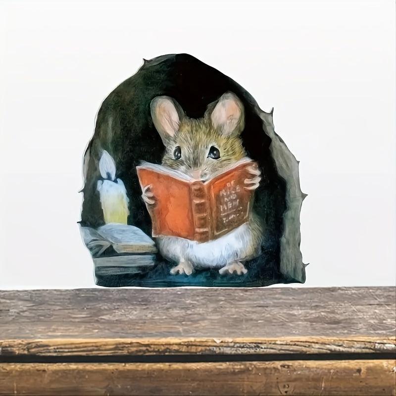 3D Mouse Hole Sticker for Fun Desk Decor