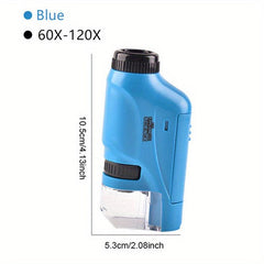 Mini Pocket Microscope Kit 60 120x Handheld Microscope With LED Light