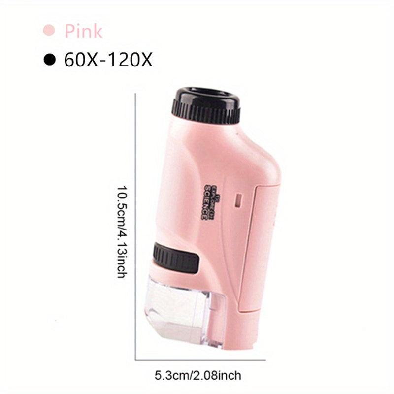 Mini Pocket Microscope Kit 60 120x Handheld Microscope With LED Light