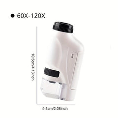 Mini Pocket Microscope Kit 60 120x Handheld Microscope With LED Light