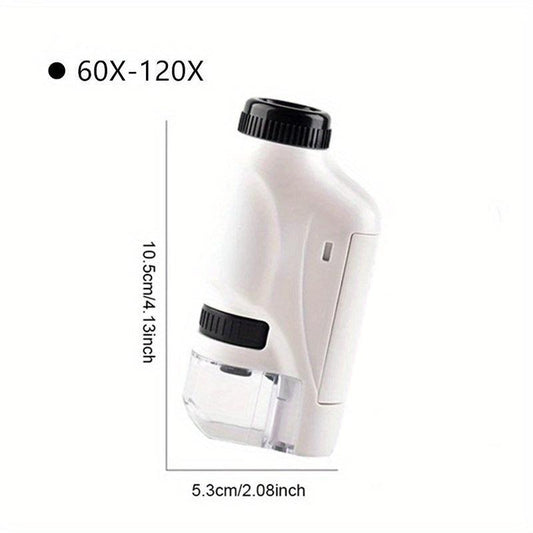 Mini Pocket Microscope Kit 60 120x Handheld Microscope With LED Light