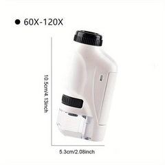 Mini Pocket Microscope Kit 60 120x Handheld Microscope With LED Light