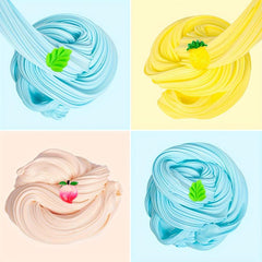 Non Sticky Yellow Apricot Cyan Slime Set Soft and Fun DIY Toy