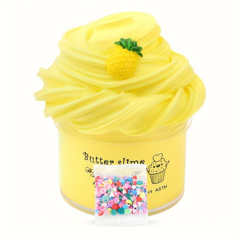 Non Sticky Yellow Apricot Cyan Slime Set Soft and Fun DIY Toy