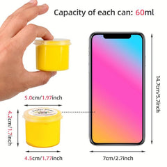Non Sticky Yellow Apricot Cyan Slime Set Soft and Fun DIY Toy