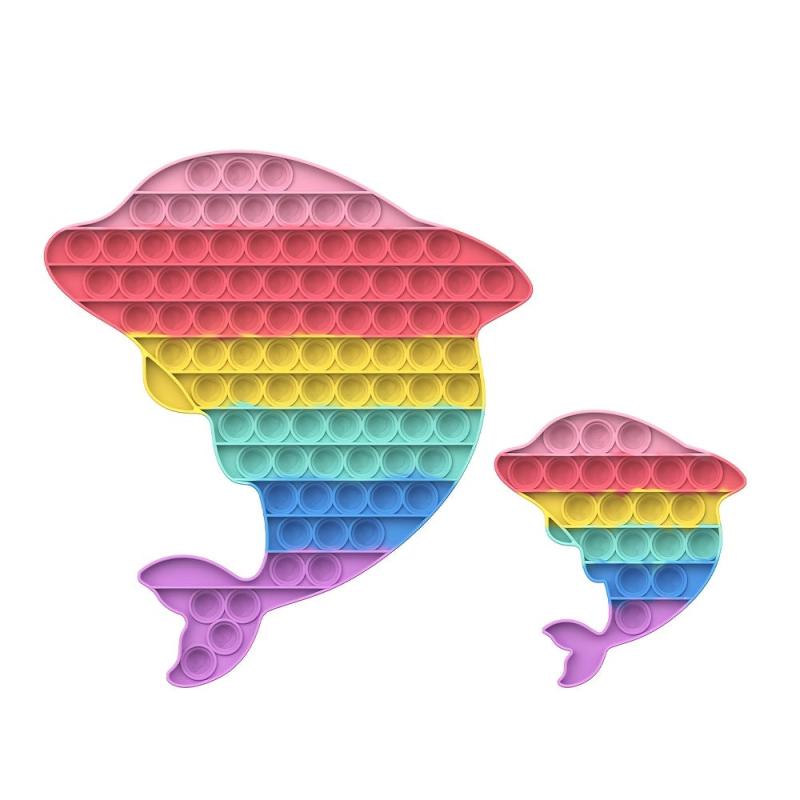 Dolphin Silicone Push Bubbles Fidget Sensory Toy Stress Relief