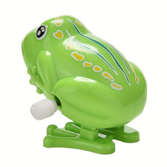 Wind Up Frog Jumping Animal Clockwork Toy Classic Educational Plastic