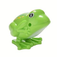 Wind Up Frog Jumping Animal Clockwork Toy Classic Educational Plastic