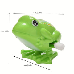 Wind Up Frog Jumping Animal Clockwork Toy Classic Educational Plastic