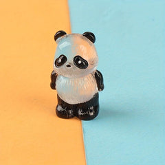 5pcs Luminous Panda Toy Ornaments Game Animal Doll Diy Resin Accessories
