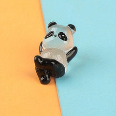 5pcs Luminous Panda Toy Ornaments Game Animal Doll Diy Resin Accessories