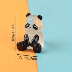 5pcs Luminous Panda Toy Ornaments Game Animal Doll Diy Resin Accessories