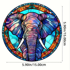 Elephant Stained Suncatcher Wall Art Hanging