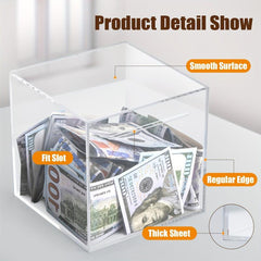 Clear Acrylic Piggy Bank - Save Money for Kids & Adults
