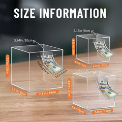 Clear Acrylic Piggy Bank - Save Money for Kids & Adults