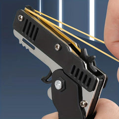 60pcs Metal Burst Rubber Band Toy Mini Folding La launcher With Keychain