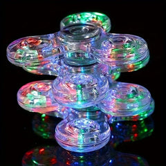 Explosive Fidget Spinner Crystal With Light Luminous Transparent LED Light Toy