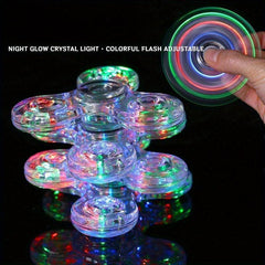 Explosive Fidget Spinner Crystal With Light Luminous Transparent LED Light Toy