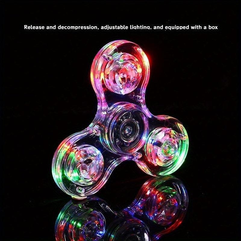 Explosive Fidget Spinner Crystal With Light Luminous Transparent LED Light Toy