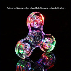 Explosive Fidget Spinner Crystal With Light Luminous Transparent LED Light Toy