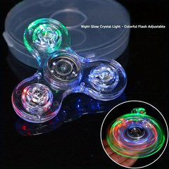Explosive Fidget Spinner Crystal With Light Luminous Transparent LED Light Toy