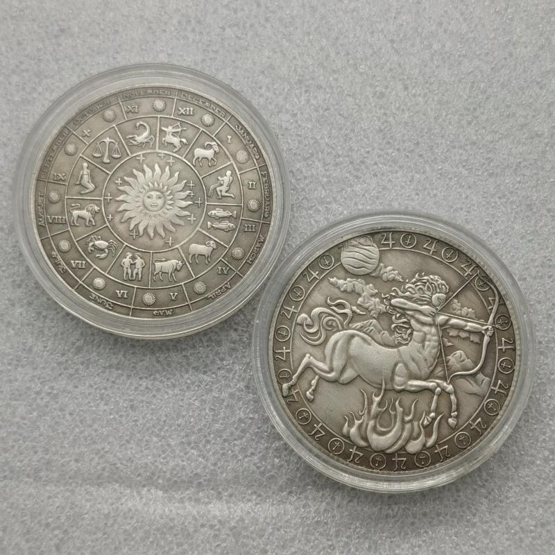 Twelve Constellations Zodiac Sagittarius Coin in Capsule Gift