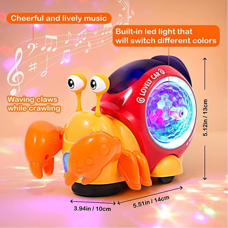 Musical Light-Up Crawling Snail Toy for Babies