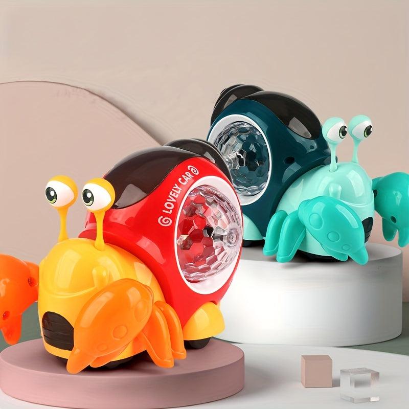 Musical Light-Up Crawling Snail Toy for Babies