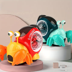 Musical Light-Up Crawling Snail Toy for Babies